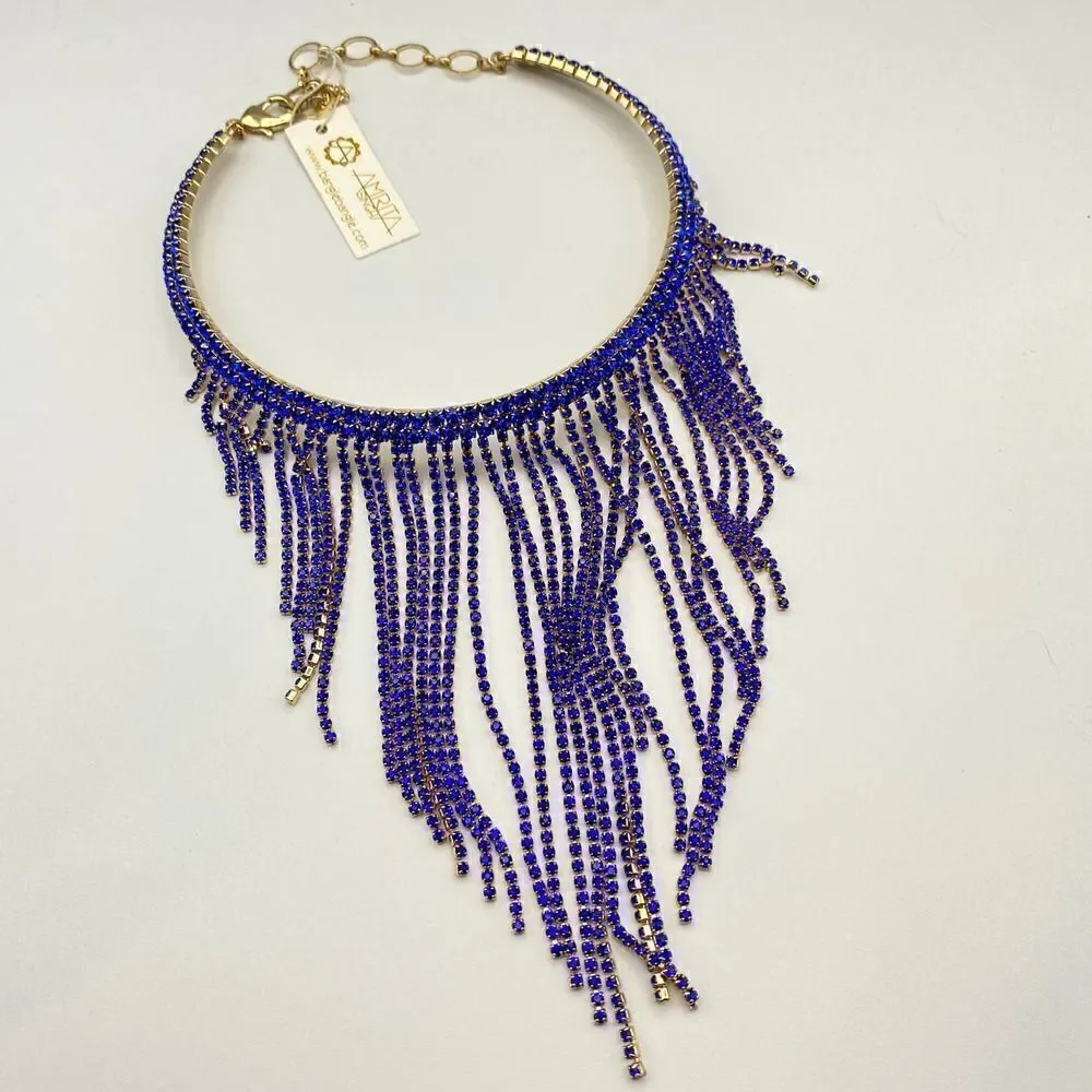 Amrita Singh Blue Crystal Statement Choker